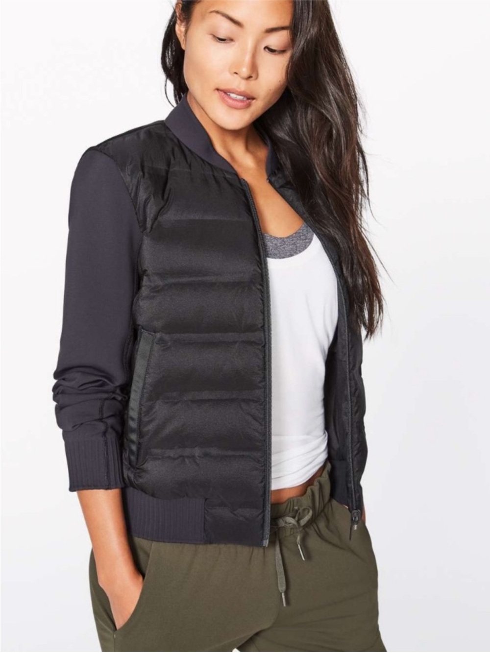 Lululemon Down & Around Bomber (Reversible) Black size 6
